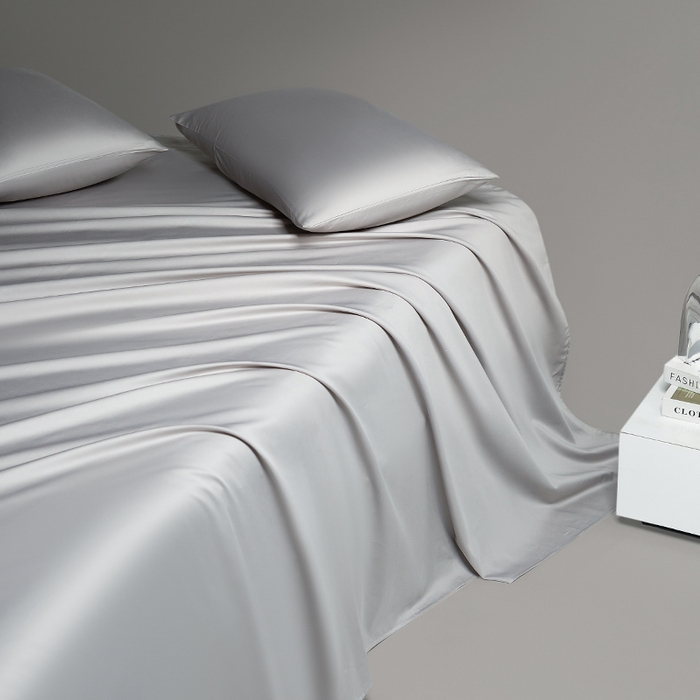 91家纺网 家纺一手货源 找家纺 蓝邻家纺 2025年新款全棉新疆长绒棉单品系列--床单 浅灰