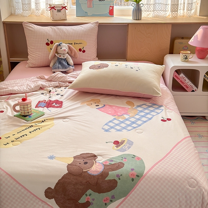 91家纺网 家纺一手货源 找家纺 （总）星期八 2025新款针织棉夏被四件套