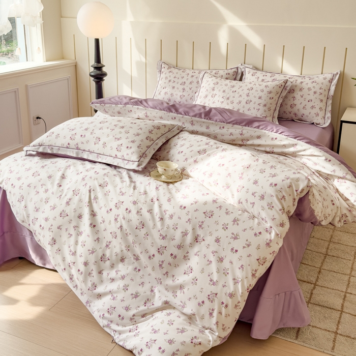 91家纺网 家纺一手货源 找家纺 可思家纺2025新款可思-简单款双层纱套件 花菀