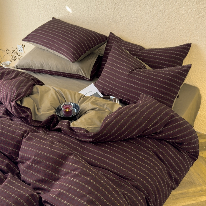 91家纺网 家纺一手货源 找家纺 （总）琪格格纺织 2025新款纯棉双层纱色织全棉提花四件套