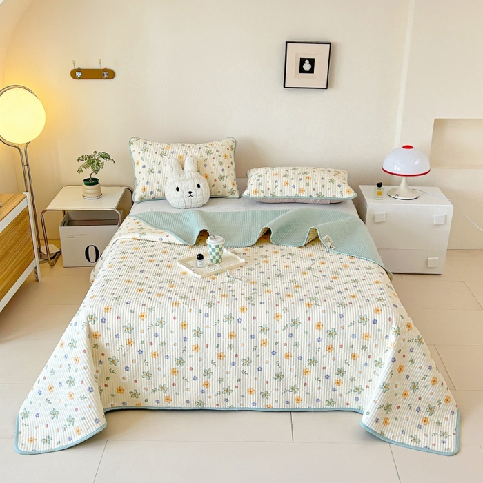 91家纺网 家纺一手货源 找家纺 恒尚居 2025新款全棉床盖床单小清新床垫床褥垫-跑量（四季款） 一路繁花