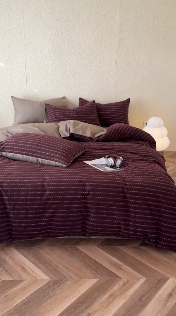 91家纺网 家纺一手货源 找家纺 （总）琪格格纺织 2025新款纯棉双层纱色织全棉提花四件套