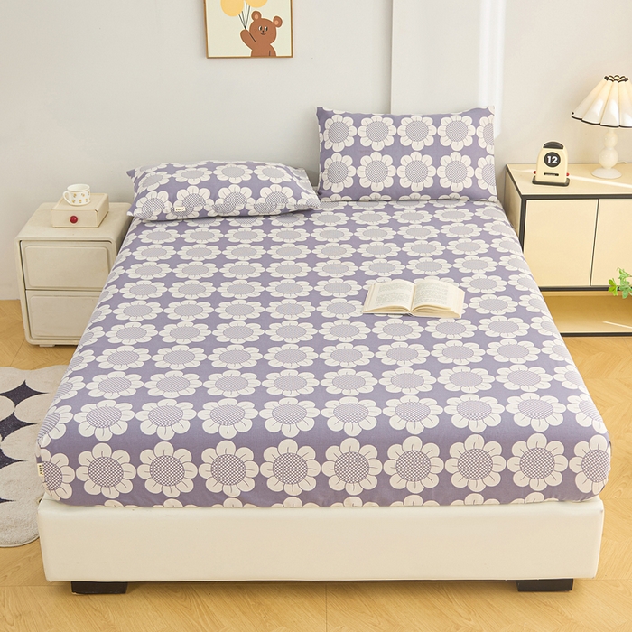 91家纺网 家纺一手货源 找家纺 棉乐町家居  2025新款原棉粗布床笠 太阳花