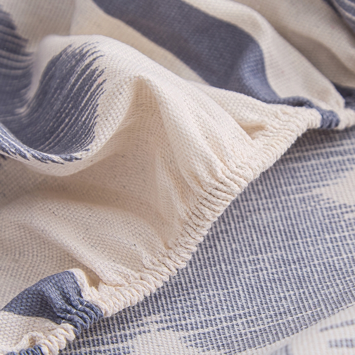 91家纺网 家纺一手货源 找家纺 棉乐町家居  2025新款原棉粗布床笠 水墨花