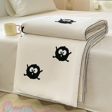 91家纺网 家纺一手货源 找家纺 （总）莱登卡奴 2025新款全棉水洗棉毛巾绣大豆夏被子被芯