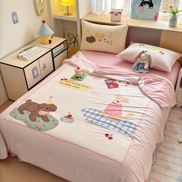 91家纺网 家纺一手货源 找家纺 （总）星期八 2025新款针织棉夏被四件套