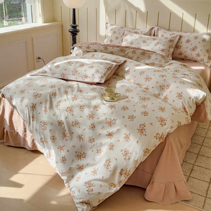 91家纺网 家纺一手货源 找家纺 可思家纺2025新款可思-简单款双层纱套件 陌上花