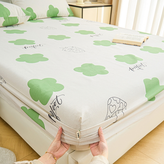 91家纺网 家纺一手货源 找家纺 棉乐町家居  2025新款原棉粗布床笠 小花朵朵