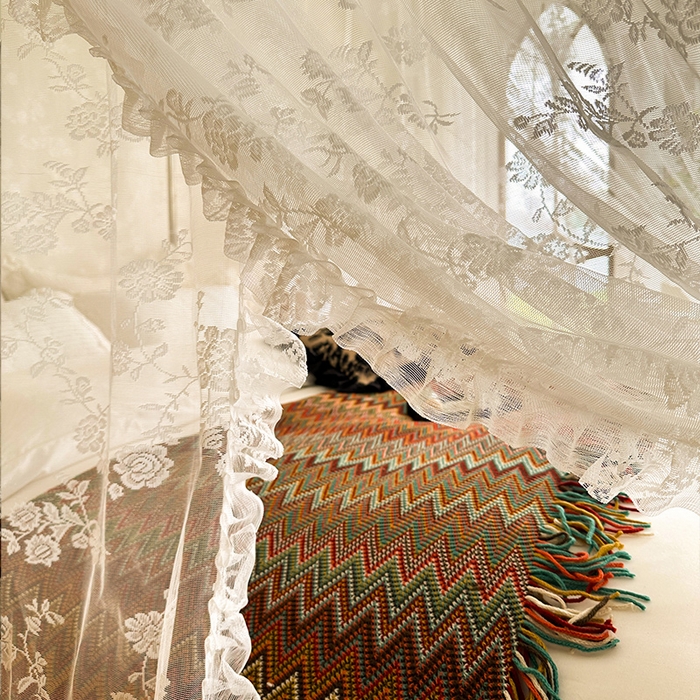 91家纺网 家纺一手货源 找家纺 都市缘蚊帐  2025新款303法式提花蕾丝蚊帐 303可可庄园-奶油白