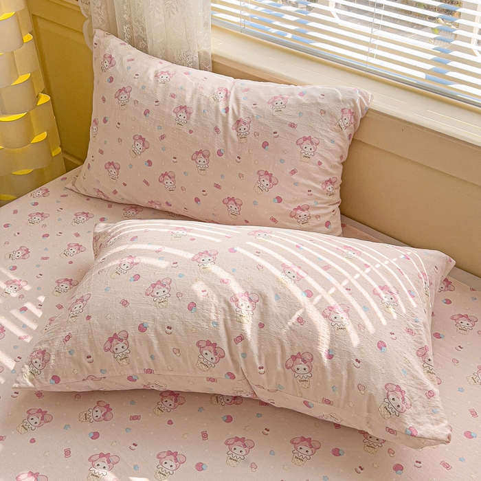 91家纺网 家纺一手货源 找家纺 纽缦家纺 2025新款云感提花双层纱韩版四件套 小鸥鸥