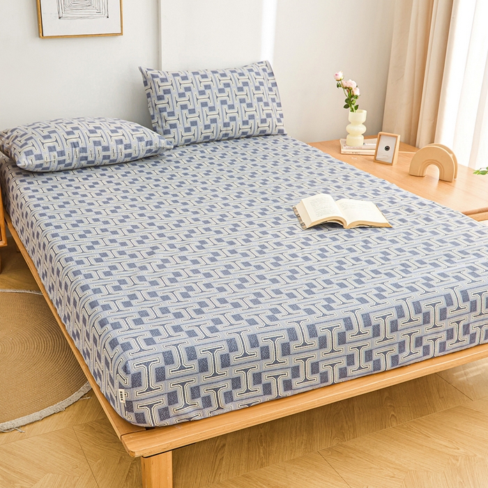 91家纺网 家纺一手货源 找家纺 棉乐町家居  2025新款原棉粗布床笠 时尚风