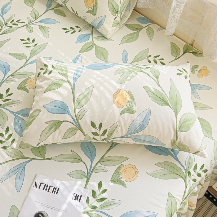 91家纺网 家纺一手货源 找家纺 极梦家纺（支持定制）  2025新款春秋130克加厚植物羊绒磨毛印花单床裙三件套 鹊桥花卉