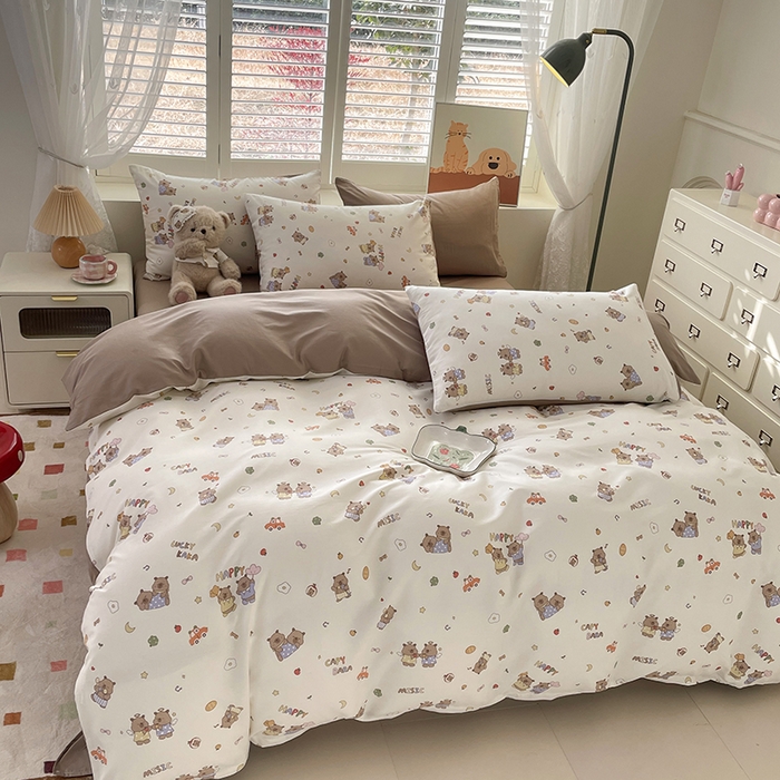 91家纺网 家纺一手货源 找家纺 丫丫家纺   2025全棉13070单被套印花小清新卡通碎花纯棉单品被套枕套（有预缩售后无忧 免费提供买家秀） 卡皮吧啦