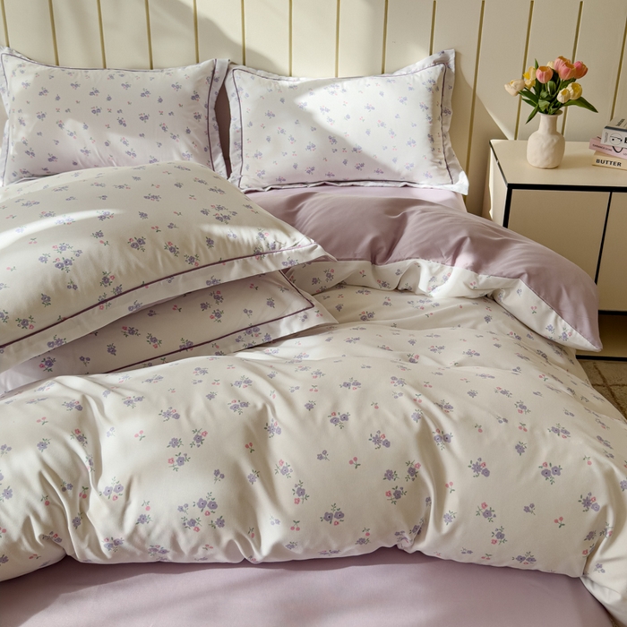 91家纺网 家纺一手货源 找家纺 可思家纺2025新款可思-简单款双层纱套件 花奈