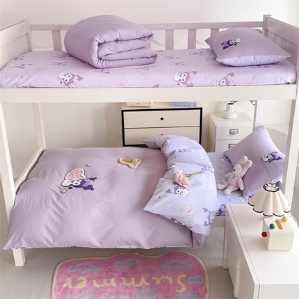 优贝 2025爆款学生季云朵棉水洗棉毛巾绣学生三件套四件套（提供买家绣）库洛米