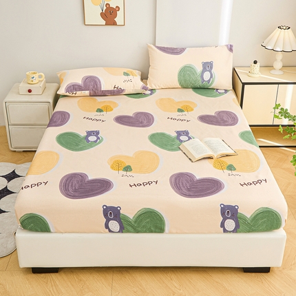 91家纺网 家纺一手货源 找家纺 棉乐町家居  2025新款原棉粗布床笠 暖心绒语