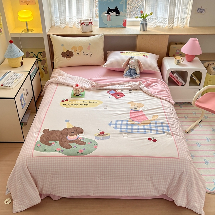 91家纺网 家纺一手货源 找家纺 （总）星期八 2025新款针织棉夏被四件套