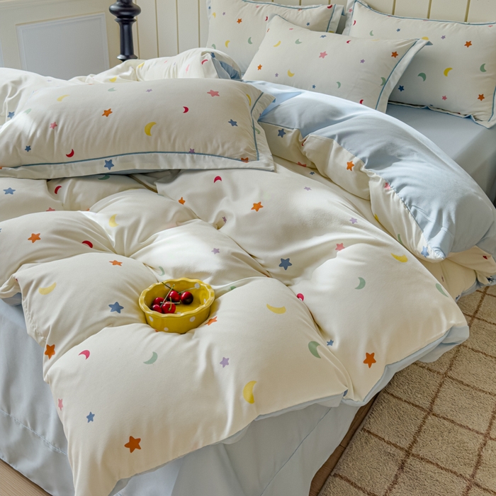 91家纺网 家纺一手货源 找家纺 可思家纺2025新款可思-简单款双层纱套件 幸运星