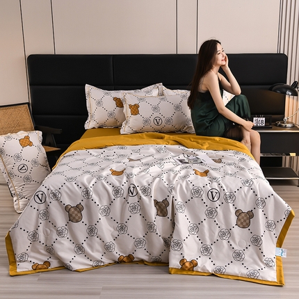 91家纺网 家纺一手货源 找家纺 （总）千嘻汇2025新款水洗天丝真丝夏被四件套夏凉被空调被