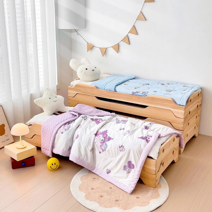 91家纺网 家纺一手货源 找家纺 御棉坊 2025新款A类三丽鸥凉感丝豆豆儿童夏被 派对库洛米