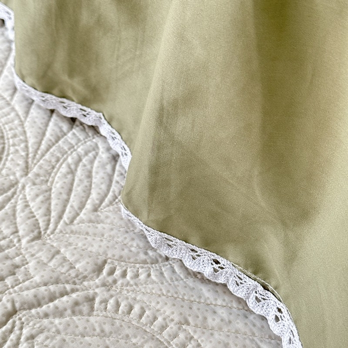 91家纺网 家纺一手货源 找家纺 （总）美达家纺 2025新款全棉纯色拼印花床裙四件套