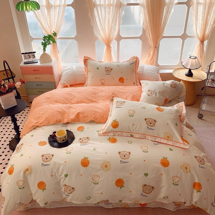 91家纺网 家纺一手货源 找家纺 奈萝家纺2025新款全棉 小号三件套 标准四件套 熊宝乐园