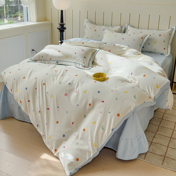 91家纺网 家纺一手货源 找家纺 可思家纺2025新款可思-简单款双层纱套件 幸运星