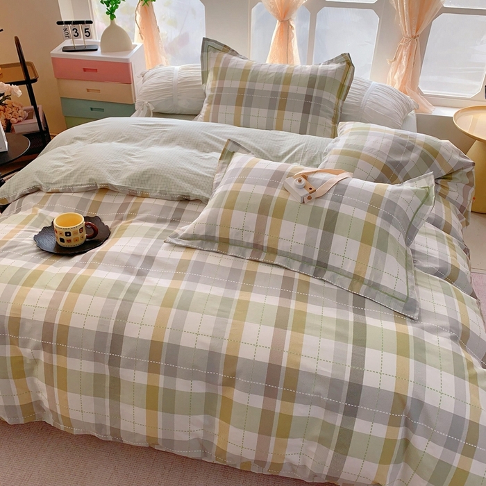 91家纺网 家纺一手货源 找家纺 奈萝家纺2025新款全棉 小号三件套 标准四件套 西格绿