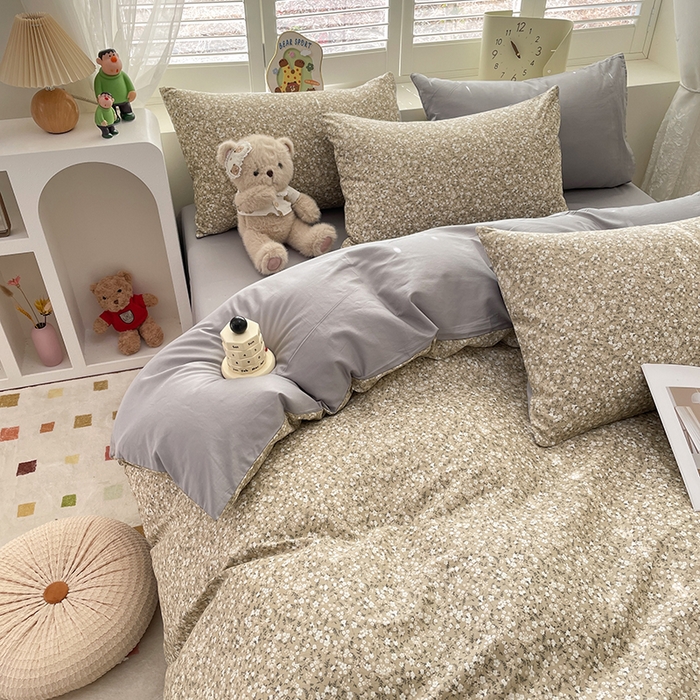 91家纺网 家纺一手货源 找家纺 丫丫家纺   2025全棉13070单被套印花小清新卡通碎花纯棉单品被套枕套（有预缩售后无忧 免费提供买家秀） 柳兰霞草