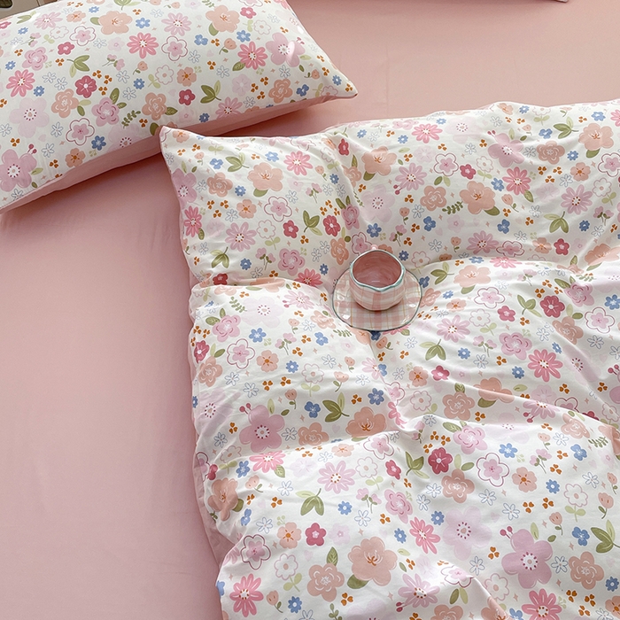 91家纺网 家纺一手货源 找家纺 丫丫家纺 2025全棉13070单床单床笠纯棉单品枕套床笠床单（有预缩尺寸 售后无忧 免费提供买家秀） 粉色浪漫