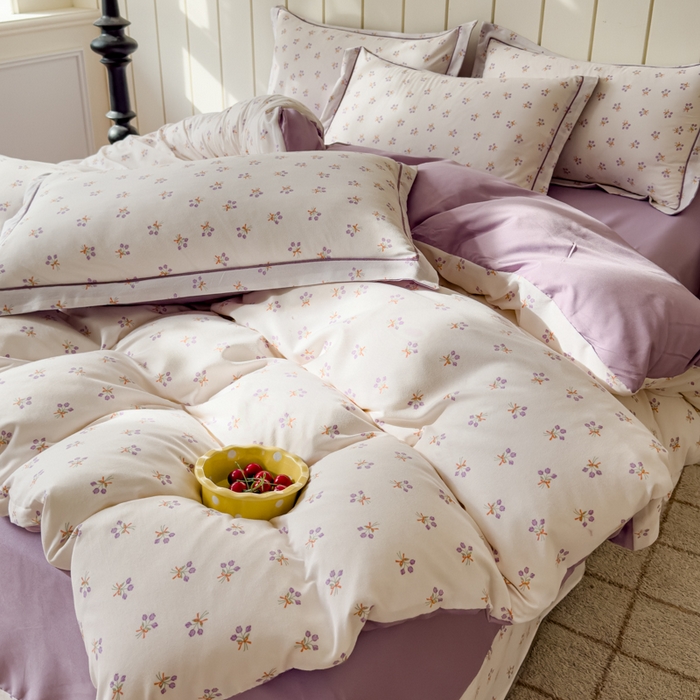 91家纺网 家纺一手货源 找家纺 可思家纺2025新款可思-简单款双层纱套件 花束