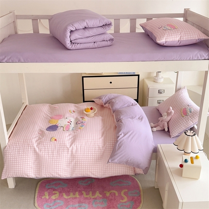 优贝 2025爆款学生季云朵棉水洗棉毛巾绣学生三件套四件套（提供买家绣）小熊乐园