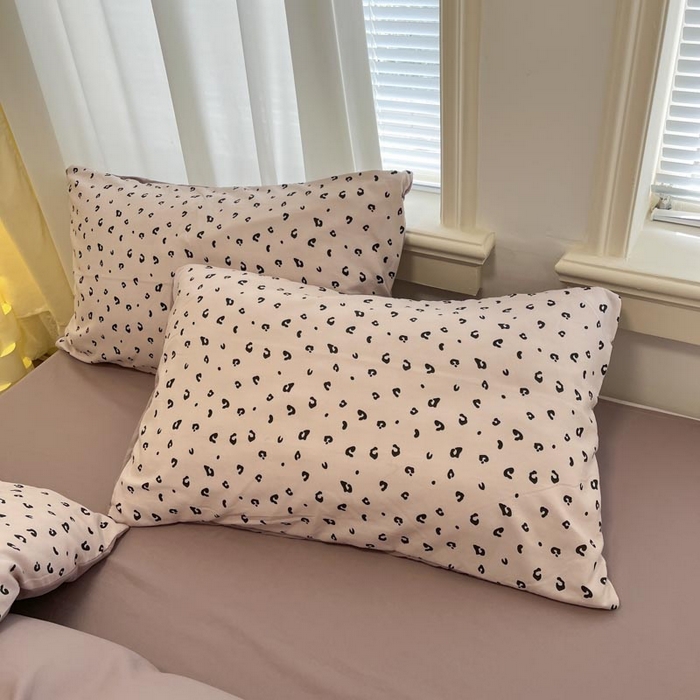 91家纺网 家纺一手货源 找家纺 新印象 2025新款有氧针织棉双层纱四件套豹纹