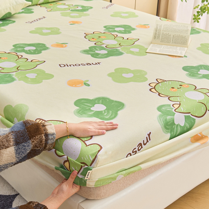 91家纺网 家纺一手货源 找家纺 棉乐町家居  2025新款原棉粗布床笠 兮心