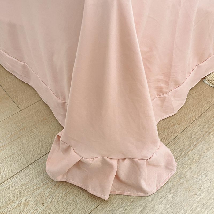 91家纺网 家纺一手货源 找家纺 新印象 2025新款有氧针织棉双层纱四件套初晴