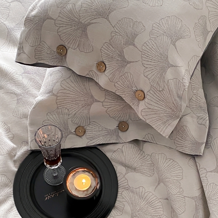 91家纺网 家纺一手货源 找家纺 旷野 2025新款全棉色织提花四件套 银杏-灰