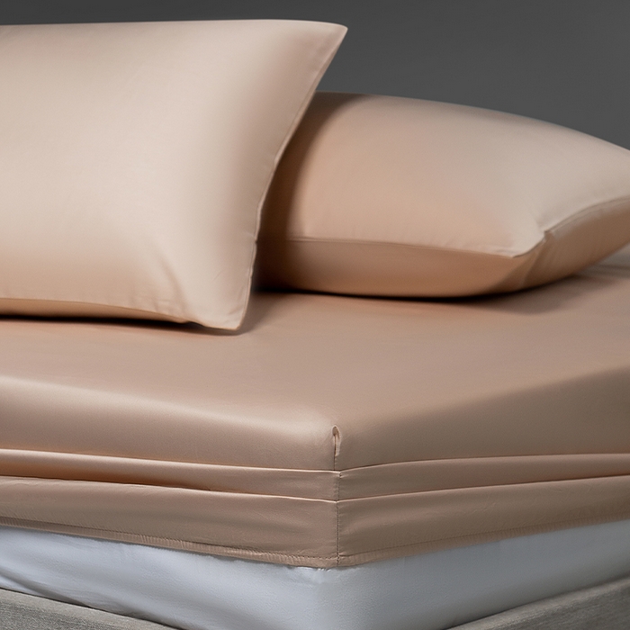 91家纺网 家纺一手货源 找家纺 蓝邻家纺 2025年新款全棉新疆长绒棉单品系列--床笠 浅香槟