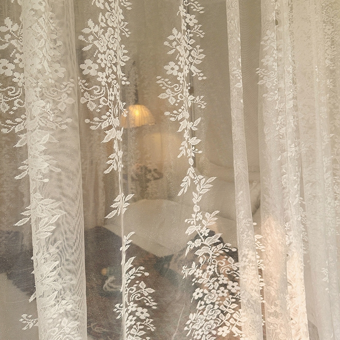 91家纺网 家纺一手货源 找家纺 都市缘蚊帐  2025新款303法式提花蕾丝蚊帐 303玫瑰庄园-奶油杏