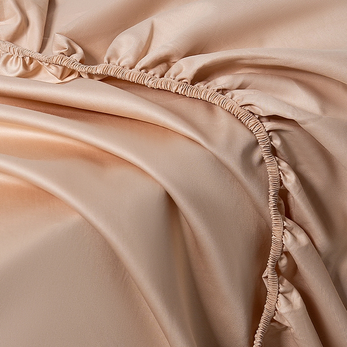 91家纺网 家纺一手货源 找家纺 蓝邻家纺 2025年新款全棉新疆长绒棉单品系列--床笠 浅香槟