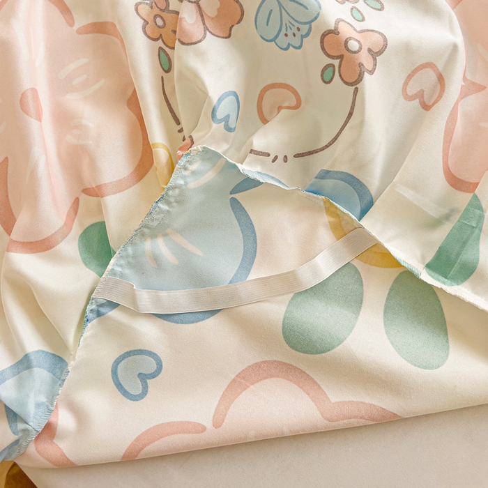 91家纺网 家纺一手货源 找家纺 极梦家纺（支持定制）  2025新款春秋130克加厚植物羊绒磨毛印花单床裙三件套 甜蜜桔朵