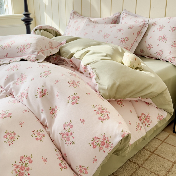 91家纺网 家纺一手货源 找家纺 可思家纺2025新款可思-简单款双层纱套件 春之语