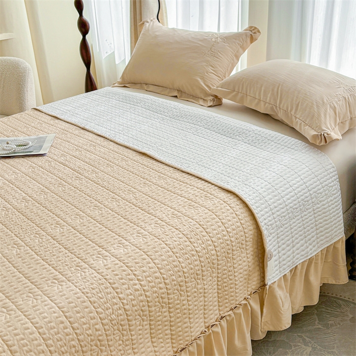 91家纺网 家纺一手货源 找家纺 恒爱家纺 2025糯糯棉庄生梦蝶单床盖 庄生梦蝶-卡其