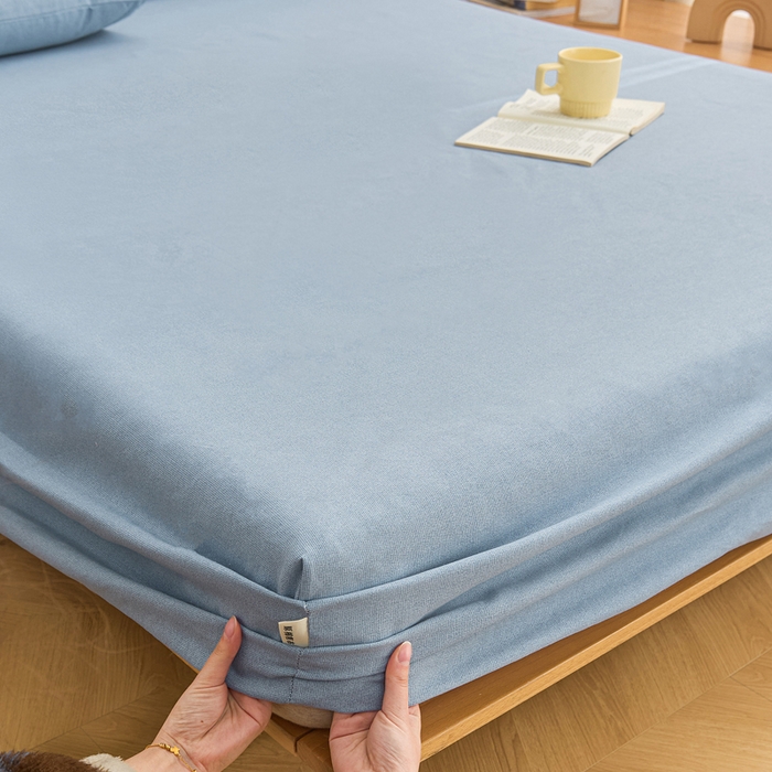 91家纺网 家纺一手货源 找家纺 棉乐町家居  2025新款原棉粗布床笠 偶遇