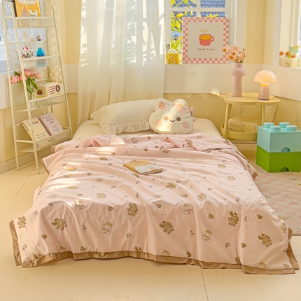 91家纺网 家纺一手货源 找家纺 （总）十九色 2025新款液态硅胶飞边凉感奶嘴同源硅胶微重力贴身凉爽儿童夏被