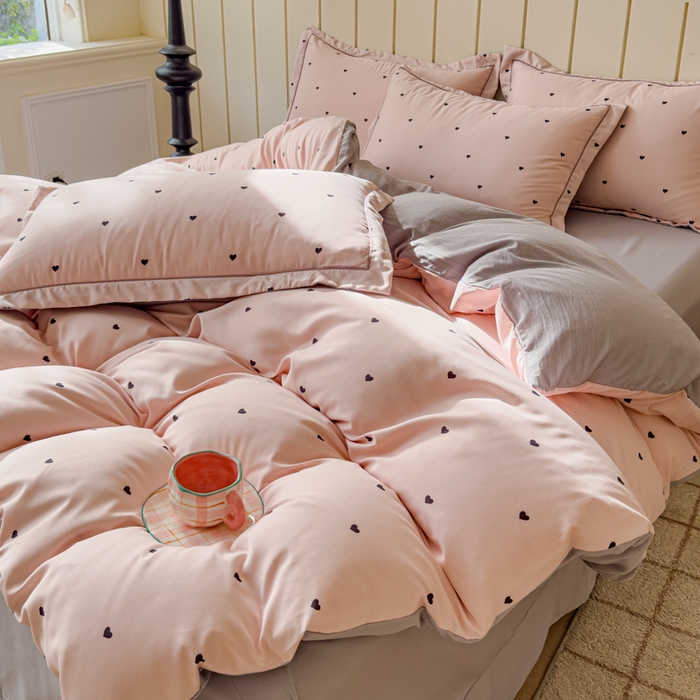 91家纺网 家纺一手货源 找家纺 可思家纺2025新款可思-简单款双层纱套件 心晴