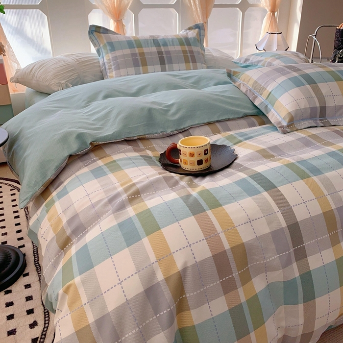 91家纺网 家纺一手货源 找家纺 奈萝家纺2025新款全棉 小号三件套 标准四件套 西格蓝