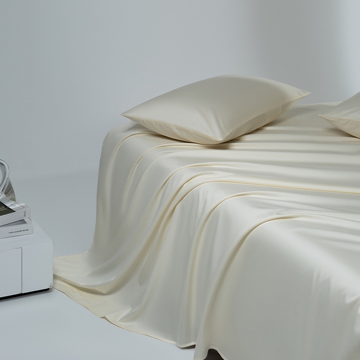 91家纺网 家纺一手货源 找家纺 蓝邻家纺 2025年新款全棉新疆长绒棉单品系列--床单 奶芋色