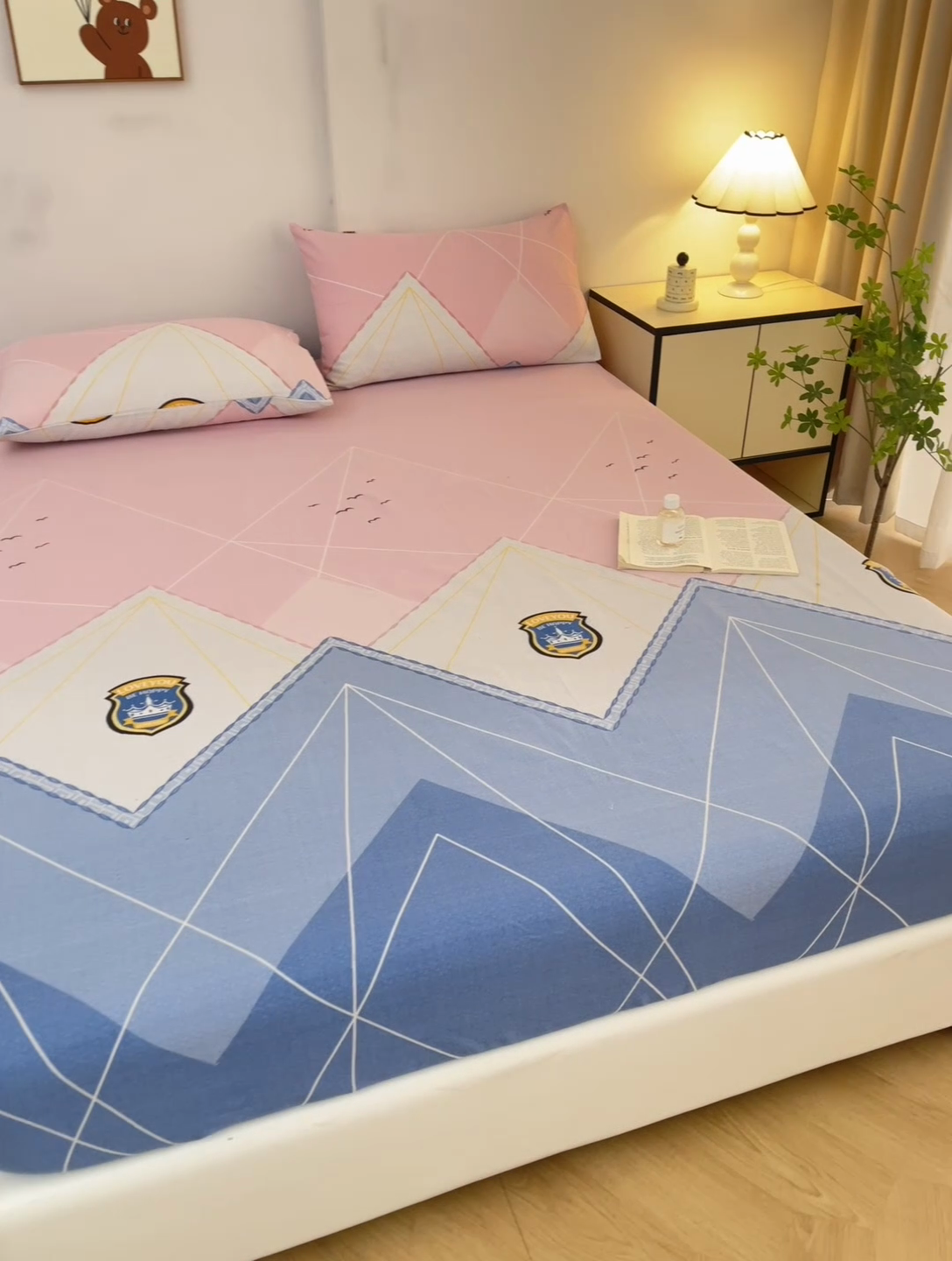 91家纺网 家纺一手货源 找家纺 棉乐町家居  2025新款原棉粗布床笠 思绪