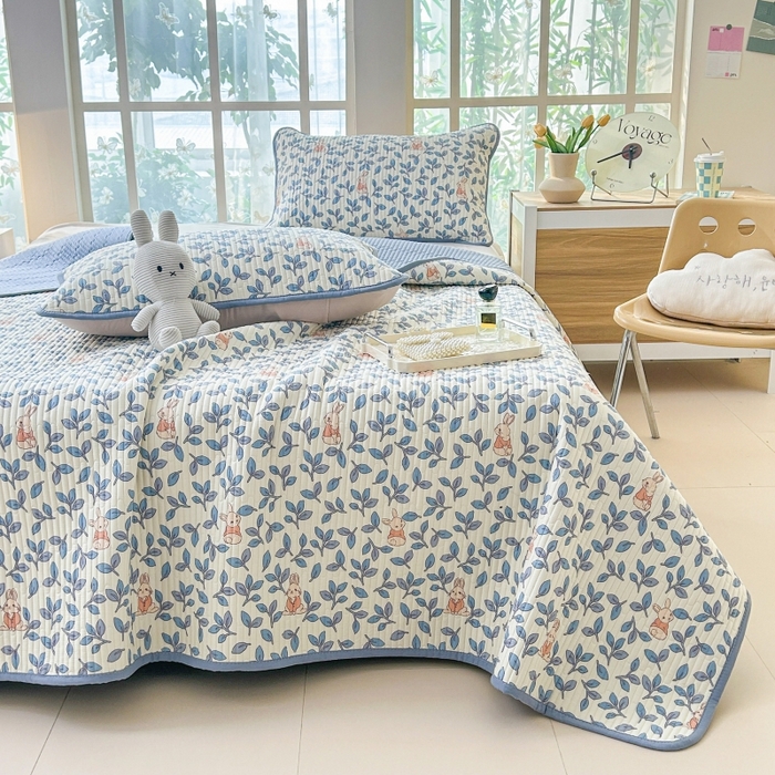 91家纺网 家纺一手货源 找家纺 恒尚居 2025新款全棉床盖床单小清新床垫床褥垫-跑量（四季款） 菲菲兔 2