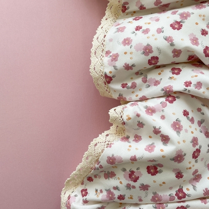 91家纺网 家纺一手货源 找家纺 （总）一比一家纺 2025新款韩版镂空花边针织双层纱四件套